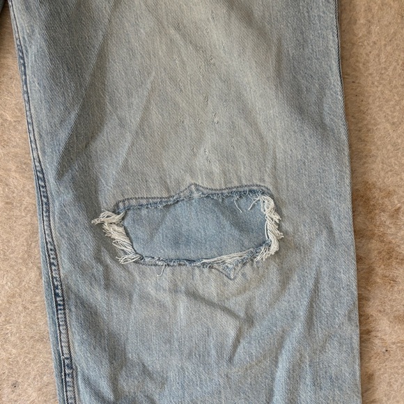 abercrombie kids Light Blue Straight-Leg Jeans with Knee Distress - Picture 3 of 8